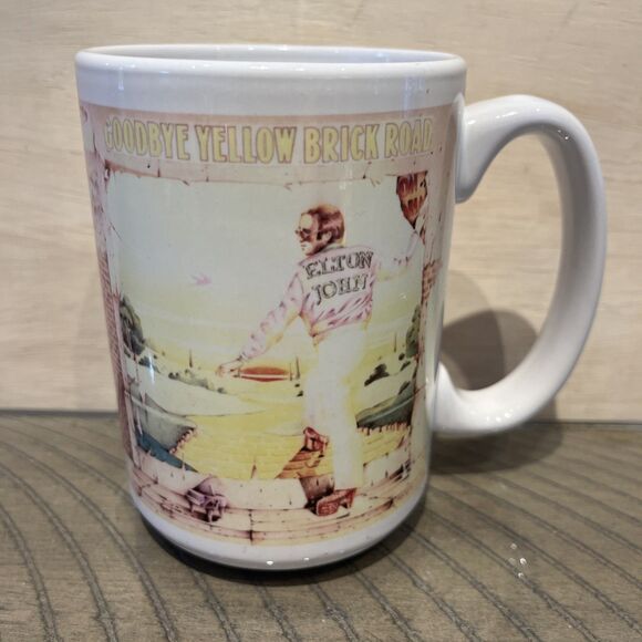 Elton John Coffee Cup Mug Goodbye Yellow Brick Road Album Concert Memorabilia - Picture 1 of 6